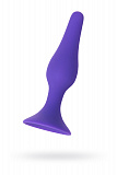 Анальная втулка Штучки-дрючки S, силикон, фиолетовая, 11,3 см